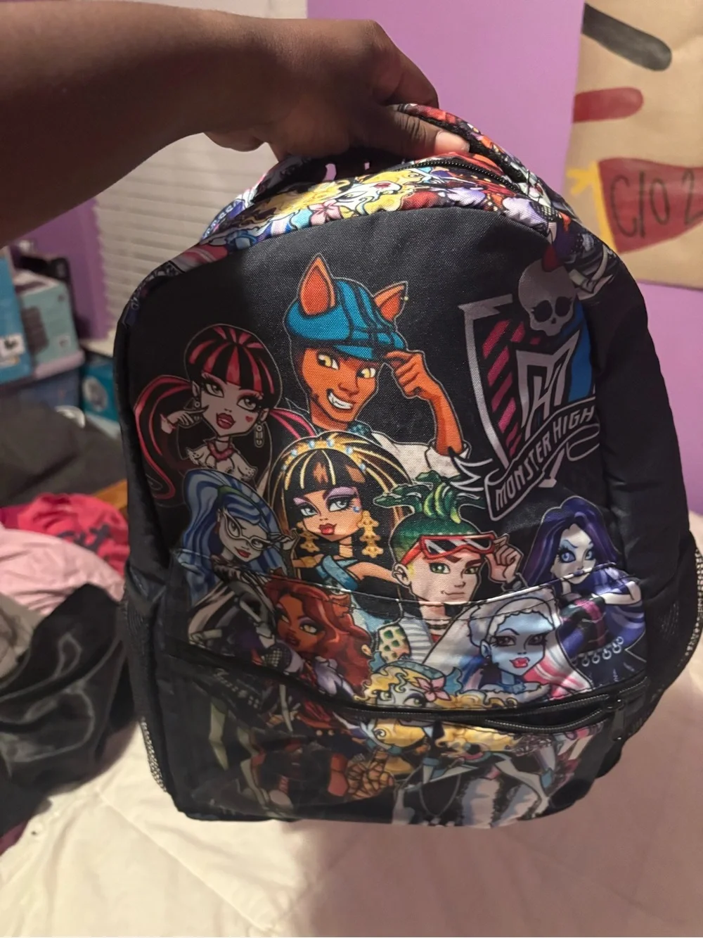 Monster High Character Backpack - Black with Multicolor Print